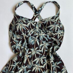 Vintage tropical print sundress